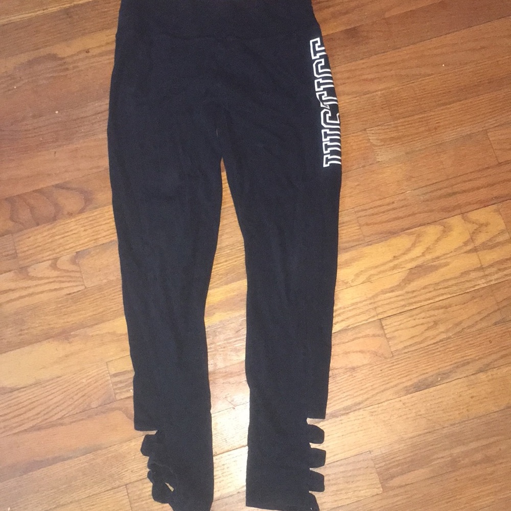 Justice leggings with slits in legs.